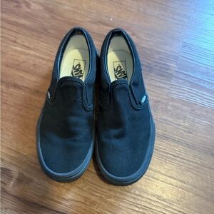 Vans Kids Black Canvas Slip-On Sneakers